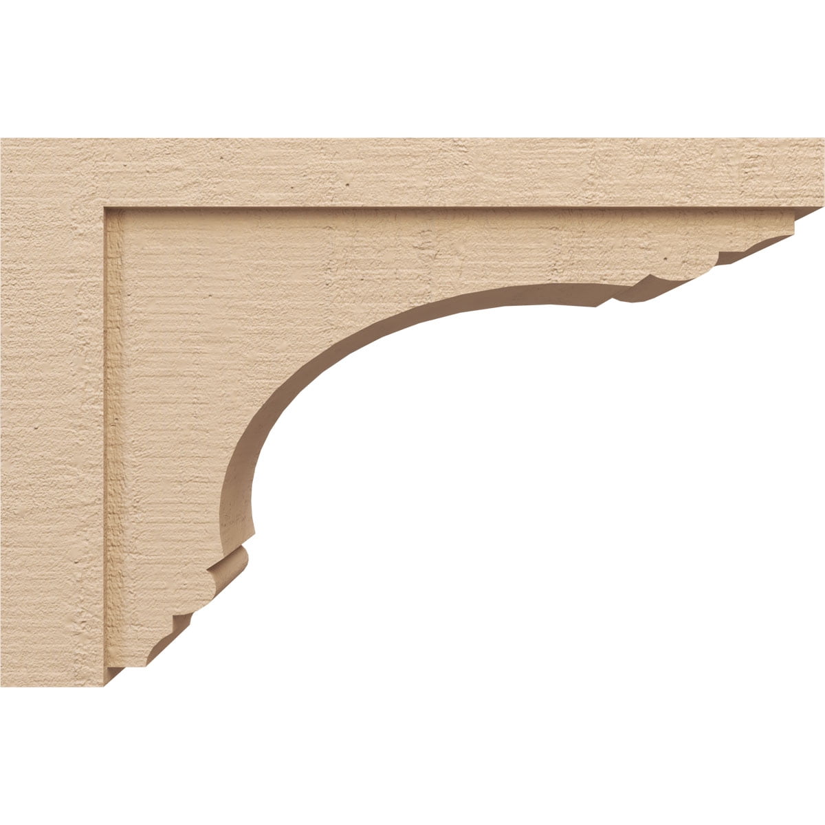 9"W x 27"D x 18"H Classic Warren Rough Cedar Woodgrain TimberThane Corbel, Primed Tan
