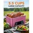 thumbnail image 6 of MPOW Cordless Electric Lunch Box, Heated Lunch Box Battery Powered with Automatic Scheduled Heating, 5.5 Cups Capacity, with Removable Tray Divider, Dishwasher Safe, for Hot Meals Anywhere - Pink, 6 of 13