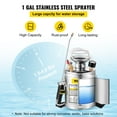 thumbnail image 3 of 1 Gallon Stainless Steel Hand Pump Sprayer with 12 Inch Wand 3FT Reinforced Hose Pressure Gauge Safety Valve Adjustable Nozzle for Garden Lawn Weed Control Sanitizing, 3 of 6