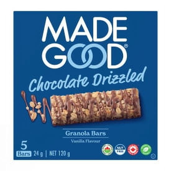 MadeGood Vanilla Chocolate Drizzled Granola Bars 5pk, MADE GOOD MG VAN CHOC DRIZZLE