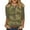 A027-Light Brown, variant on Henley Shirts for Women Button V Neck Camo Shirt Casual Loose Fit 3/4 Sleeve Blouses Tee