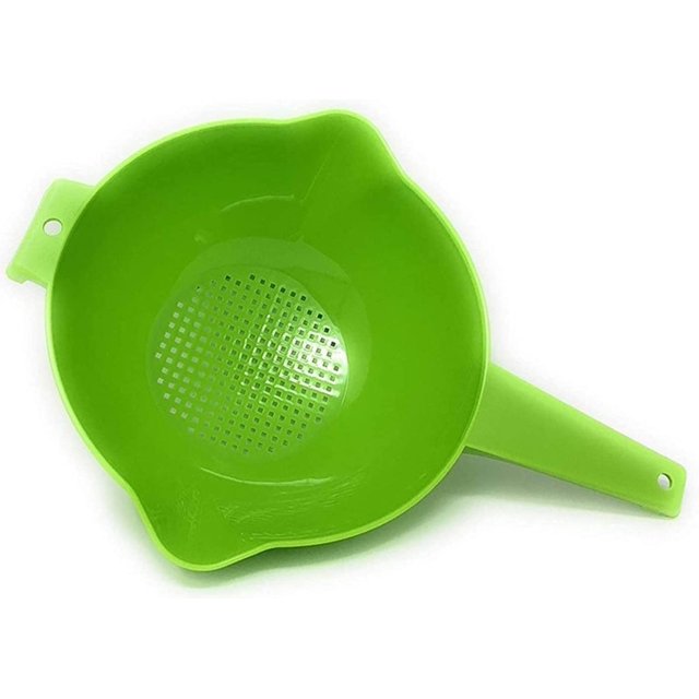 "Tupperware 2 Quart Colander Strainer with Handle, Green"