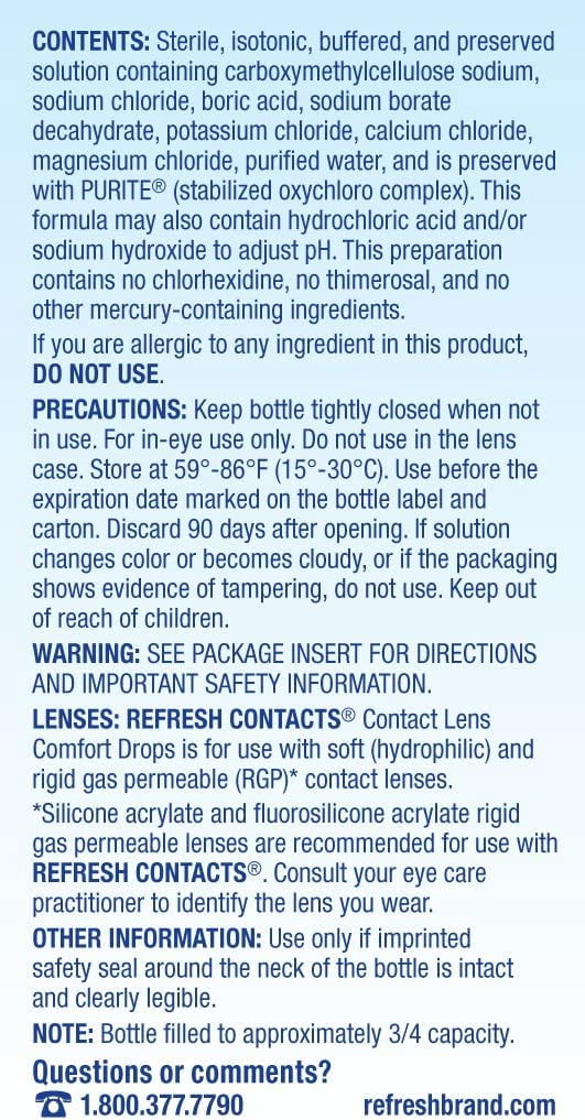 Allergan Refresh Soft Contacts, Contact Lens Comfort Drops - 0.4 Fl Oz (12 Ml) (Pack of 5)