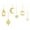 gold powder, variant on 6Pieces Ramadans Garlands Eid Decorations Glittering Star Lamp Streamers Banners Muslims Party Supplies