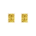 thumbnail image 3 of 14K Solid Gold Push Back Stud Earrings for Women | 1 cttw Emerald Cut Natural Citrine | Rose Gold, 3 of 5