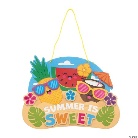 Fun Express 7 1/4" x 5 1/2" Summer is Sweet Fruit Sign Foam Craft Kit - Makes 12