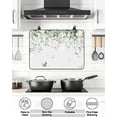 thumbnail image 6 of Stove Top Covers for Electric Stove, Eucalyptus Glass Stovetop Cover Protector, Butterfly Sage Green Leaf Farmhouse Plant Induction Cooktop Protector Oven Mat for Kitchen Countertop 24"x21", 6 of 8