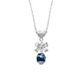 thumbnail image 2 of Delight Jewelry Silvertone Blue Enamel World Globe Spinner Silver tone Bow Heart Necklace, 2 of 4