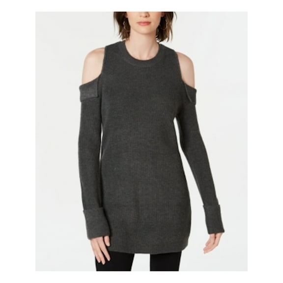 INC $79 Womens New Gray Cold Shoulder Crew Neck Long Sleeve Casual Top L B B