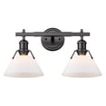 thumbnail image 3 of Yep by Golden Lighting Orwell 2-light Vanity in Matte Black and Opal Glass, 3 of 3