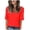 A-Watermelon Red1213, variant on XIAONU Womens Casual Tee Loose Elbow Sleeve V-Neck Curved Hem Pullover Top Soft Comfort Daily Wear Blouse