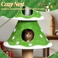 thumbnail image 4 of 59in Large Tall Christmas Tree Cat Tower - 2 Cat Houses, Soft Fleece, Teaser Toy, Sisal Scratching Post, Multi-Level Activity Center for Cats, 4 of 14
