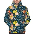 thumbnail image 5 of Bingfone Blue Floral Men'S Drawstring Hoodie Long Sleeve Pocket Sweatshirts-4x-Large, 5 of 9