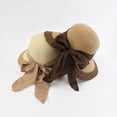thumbnail image 6 of HONHUZH Summer Hats Womens Foldable Straw Sun Hat With Ruffled Edge And Bow Summer Beach Hat, 6 of 8
