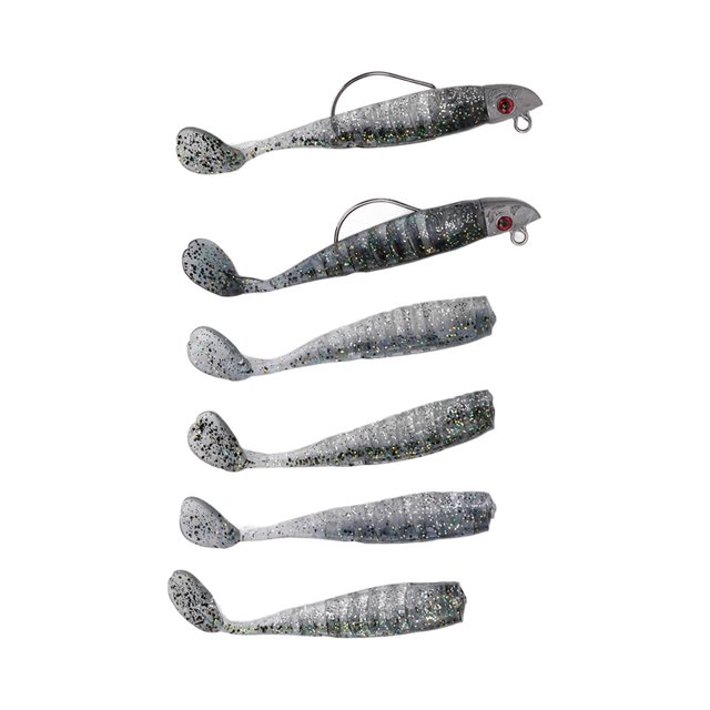 Cebo De Pesca Artificial, Cebo De Pesca De Silicona Cómodo Colores Alternativos Suave Para Agua Dulce Para Agua Salada Cergrey Verde negruzco