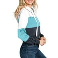 thumbnail image 2 of Doublju Women's Color Block Long Sleeve Cozy Crop Zip Up Hoodie, 2 of 4
