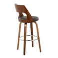 thumbnail image 6 of Cecina Mid-Century Modern Barstool With Swivel In Walnut And Brown Faux Leather - Set Of 2, 6 of 8