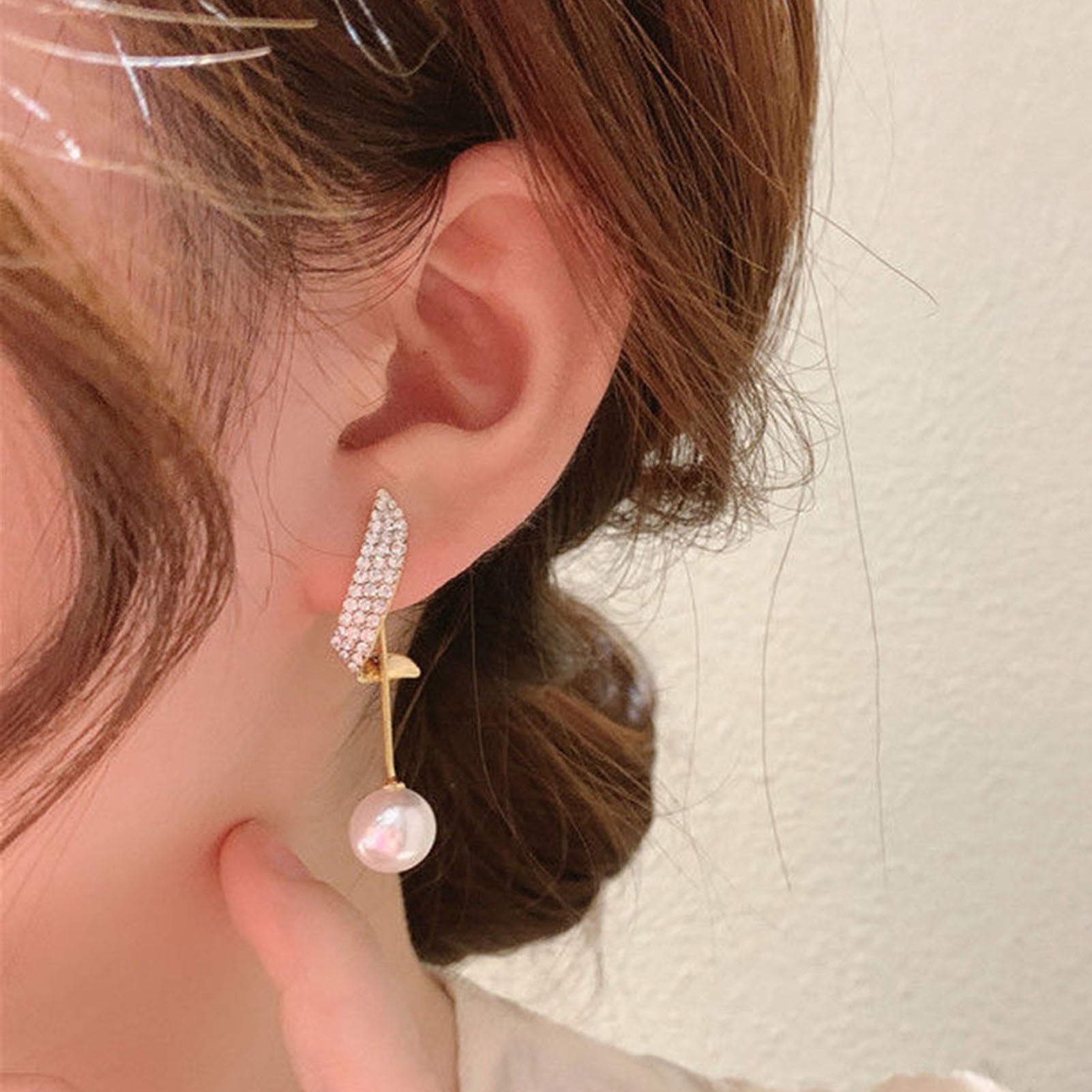 Gelsomino | crystal and pearl bridal earrings – ShopMOSShandmade
