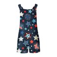 thumbnail image 5 of Sakmal Scoop Neck Womens Rompers Overalls Sleeveless Patriotic Short Jumpsuits Stars Rompers with Pockets, 5 of 5
