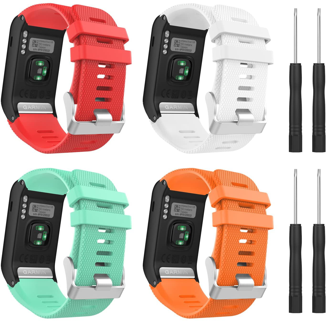 Definere Ordsprog lærken Watch Band Compatible with Garmin Vivoactive HR, [4 Pack] Soft Silicone  Replacement Watch Band ONLY for Garmin Vivoactive HR Sports GPS Smart Watch  with Adapter Tools - Multi Color B - Walmart.com