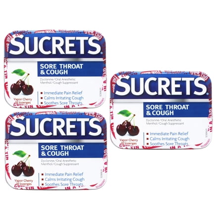 Sucrets Complete Lozenges, Vapor Cherry - 18 Ea, 3 Pack