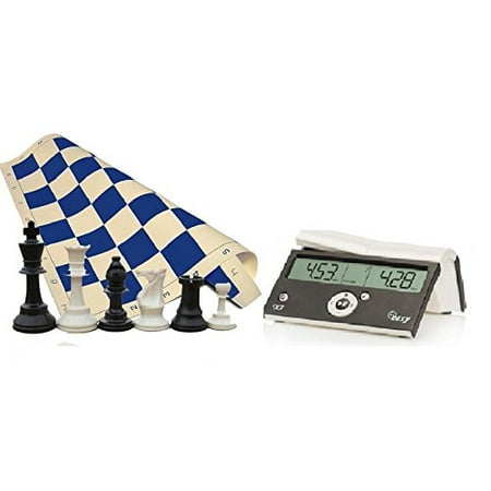 - Tournament Chess Set - 34 Chess Pieces - Blue Chess Board (20