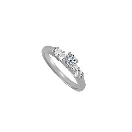 Fine Jewelry Vault UBNR50312W14CZ Best Gifting Solution CZ Five Stone Ring in White
