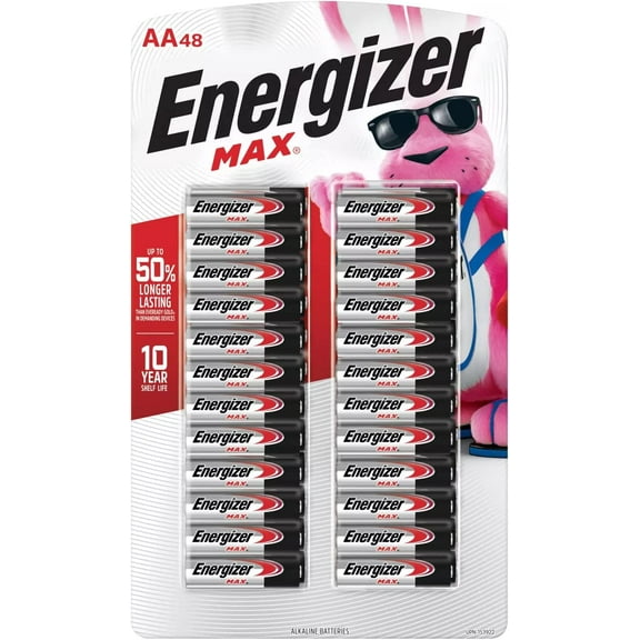 Energizer MAX AA Batteries (48 Pack), Double A Alkaline Batteries, UPN-153922