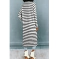 thumbnail image 2 of Women's Black Stripe Print Open Front Duster Cardigan - Stylish Long Sleeve Layering Piece | [ZhiHiMeRi] | (US 12-14)L, 2 of 5