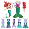 thumbnail image 2 of Disney-vestido de la Sirenita Ariel para niña, conjunto de disfraz de sirena, ropa de fiesta de cumpleaños y Carnaval, 2 of 5
