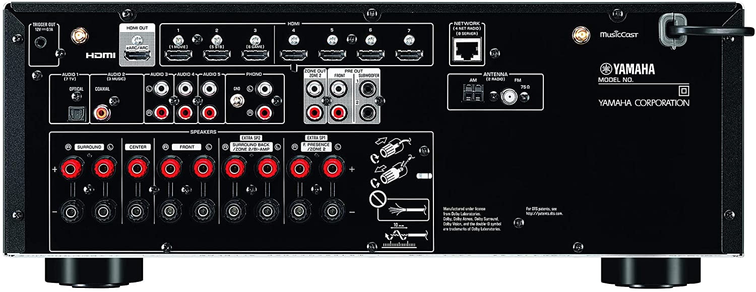 Restored Yamaha RX-V6A 7.2-Channel AV Receiver with 8K HDMI 8K HDMI, Wi-Fi, Bluetooth, Apple AirPlay 2 and MusicCast Refurbished