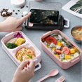 thumbnail image 4 of Fiambrera de acero inoxidable 304 para niños, Bento Box para la escuela, trabajador de oficina, 2 capas, microondas, calefacción, contenedor de almuerzo, caja de almacenamiento de alimentos, 4 of 4