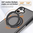 thumbnail image 4 of Funda Soyeacrg para iPhone 16 Pro Max/16 Pro/16 Plus/16, compatible con MagSafe, ultradelgada, elegante, ligera, de cuero antiarañazos con soporte giratorio de 360°, verde, 16, 4 of 7