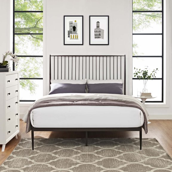 Modway Annika Queen Platform Bed in Brown