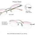 thumbnail image 2 of VisionGlobal Pure Titanium Frame for men/women Blue Light Blocking,Hand-set Diamond Fashion Glasses (Pink Pink, +1.50 Magnification), 2 of 5