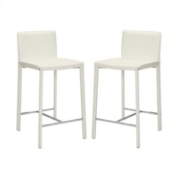Safavieh Sandra 24" Counter Stool in White (Set of 2)