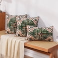 thumbnail image 4 of Boho Pillow Covers 18x18 Inch Square Set of 2, Christmas Green Throw Pillows for Couch Sofa Furniture, Velvet Farmhouse Decorative Pillows Carpet Pattern Ethnic Design Pillowcase for Bed Bench, 4 of 6