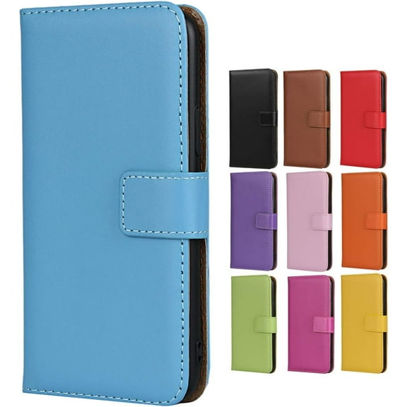 iPhone 7/8 Case,Premium Genuine Leather Folio Wallet Case Flip Cover Case with Kickstand Feature & Magnetic Closure Card Slots/Cash Compartment for iPhone 8 iPhone SE (2020 Edition) 4.7",Blue