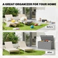 thumbnail image 3 of Coffre de Terrasse en Résine de 120 Gallons, Contenant de Rangement Extérieur Gris à Grain de Bois, Coffre de Patio Résistant aux Intempéries et aux UV avec Couvercle Verrouillable, Grand Organisateur de Jardin de 53,1 Po L pour Cour Arrière, 3 of 7