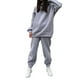 thumbnail image 5 of 2 unids mujeres chándal traje jersey manga larga capucha calientes pantalones de sudor traje conjunto trajes otoño invierno para jogging Gris m Soledad Chándal de sudor, 5 of 9