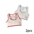 thumbnail image 1 of AJZIOJIRO 2PCS Kids Girls Trim Bralette Bra Teens Rib Spaghetti Strpa Sleeping Bras, 1 of 9