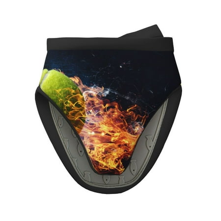 

Tebeau Tennis Ball In Fire1 Print Short Oven Mitts Heat Resistant Silicone Kitchen Mini Oven Mitts Non-Slip Grip Surfaces and Hanging Loop Gloves