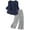 Navy, variant on MDUKONU Women's Linen Embroidered Top and Wide Leg Pants Set for Everyday and Wear in Summer Light Green XXXL