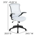 thumbnail image 4 of Flash Furniture Kelista Mid-Back White Mesh Swivel Ergonomic Task Office Chair with Flip-Up Arms, 4 of 15