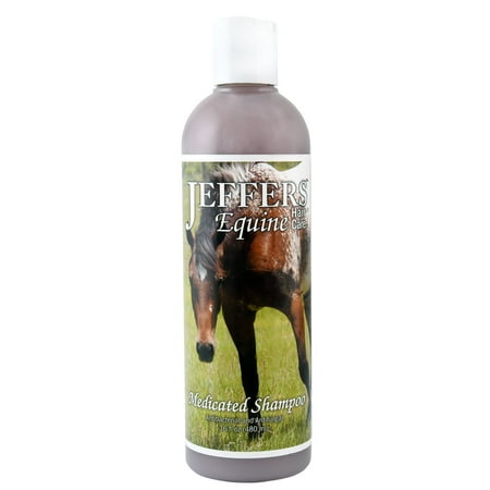 Jeffers Medicated Shampoo for Horses | Antibacterial & Antifungal Horse Shampoo | Equine Hair Care Shampoo Treatment |16oz