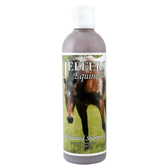Jeffers Medicated Shampoo for Horses | Antibacterial & Antifungal Horse Shampoo | Equine Hair Care Shampoo Treatment |16oz
