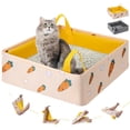 thumbnail image 1 of Caja de Arena Plegable LESUCCI Amarillo Impermeable para Gatos Medianos y Pequeños, 1 of 8