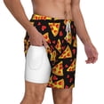 thumbnail image 4 of Xecao Cartoon Pizza for Men's Swimming Trunks Swim Trunks Quick Dry Swim Shorts with Mesh Lining Funny Swimwear Bathing Suits, 4 of 9