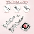 thumbnail image 4 of Dwitch Apple Watch Series SE/6/5/4 Band & Case,Bling Diamond Jewelry Metal Strap Band with 1 Pack Tempered Glass Screen Protector Cover Women Girl Bracelet Wristbands for iWatch 40mm,Silver, 4 of 7