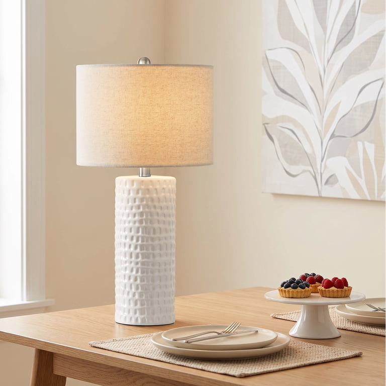 Oneach 24.5 in White Ceramic Table Lamps Set of 2 photo 8